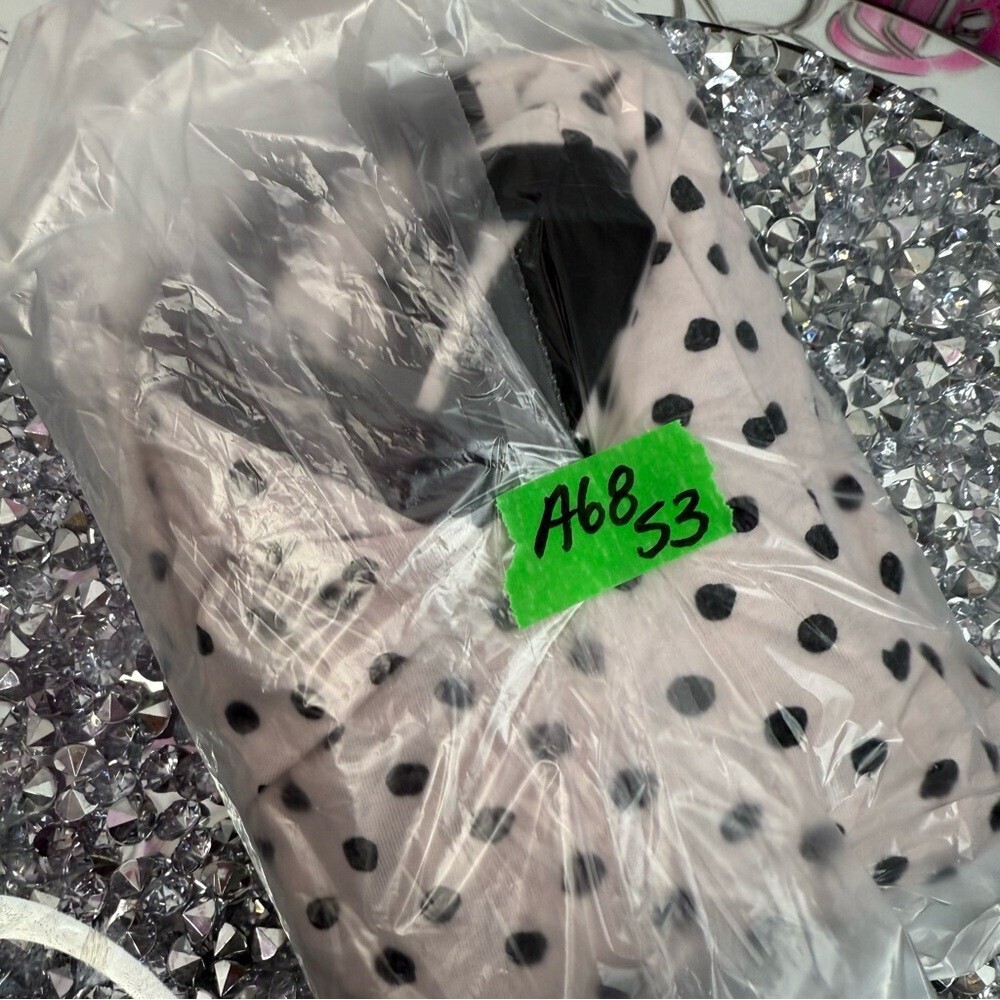 Kate Spade dress dream a little light pink Black Polka Dot Dress black trim - Picture 14 of 14